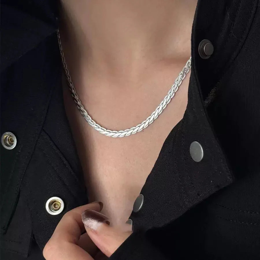 S925 Sterling Silver Necklace For Women Fashion Minimalist Pendant Necklaces Charm Shinning Classical Necklace Birthday Gift