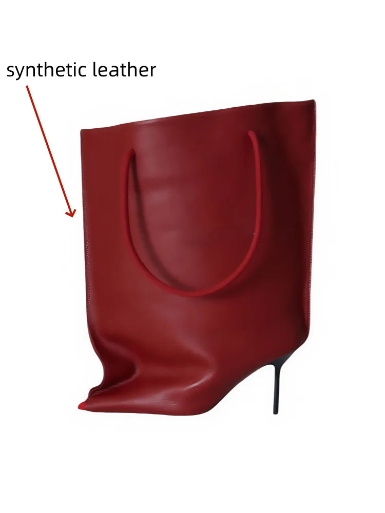 European and American Light Luxury Small Fragrance Fashion, Slim High Heels, Short Boots, Women's Sexy Big Tube Fashion Shoes