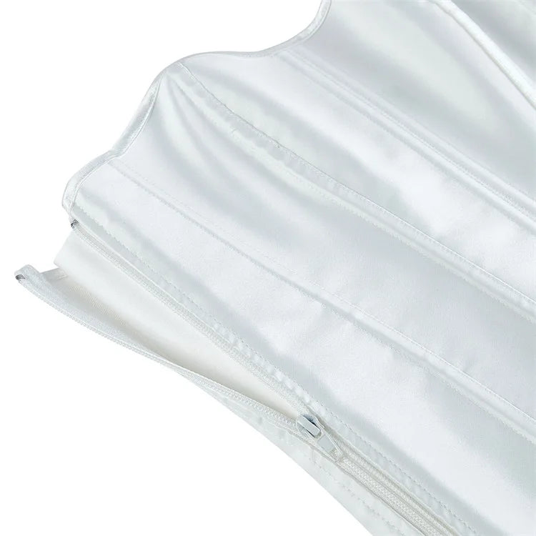 White Sexy Corsets Bustiers for Women Overbust Corset Top Corselet Satin Up Zipper Corsetto Shaper Gothic Korsett Black
