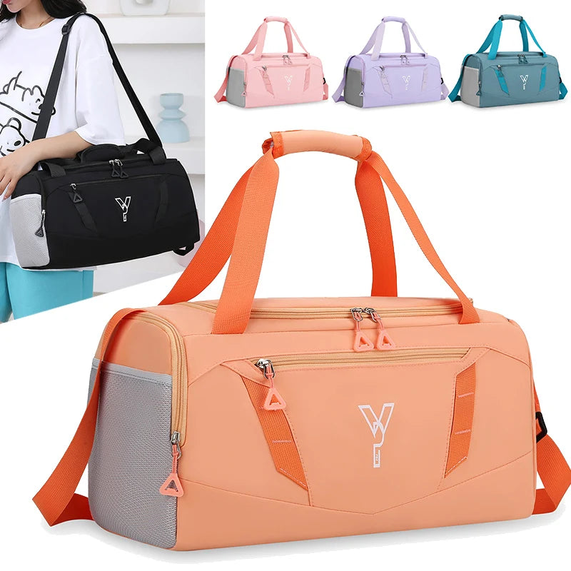 Woman Sports Gym Handbag Waterproof Fitness Training Bag Dry Wet Swimming Tote With Shoes Pocket Travel Luggage Shoulder Bags Wofashion.xyz