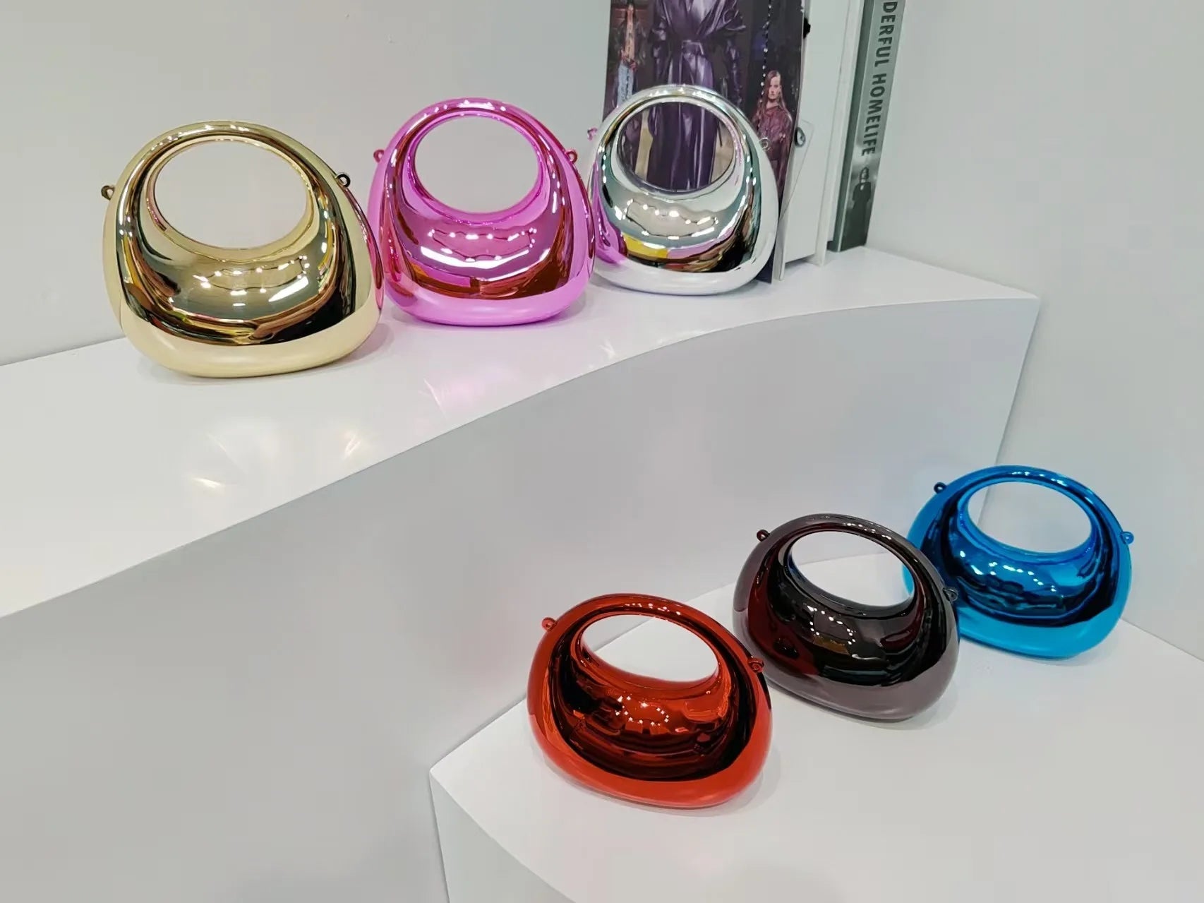 Mini Golden Evening Bag Purses and Handbags Luxury Designer Shoulder Bags Funny Shape Party Wedding Acrylic Shiny Clutch Purse