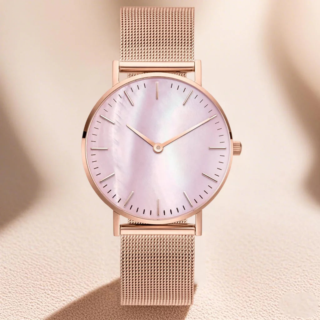 Luxury Brand Watches for Women Fashion Metal Mesh Band Analog Quartz Wristwatch Simple Elegant Ladies Clock Gift zegarek damski Wofashion.xyz