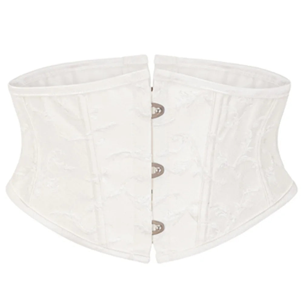 Fashion Women Sexy Corset Short Torso Underbust Bustiers Top Body Shaper Waist Cincher Gothic Corselet Plus Size Black White Wofashion.xyz