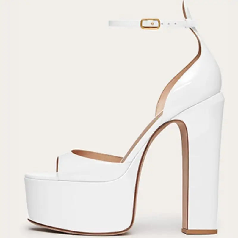 European and American Women's Niche Brand Fashion Sexy Runway Show Banquet Single Shoe Buckle with High Heels Sandals