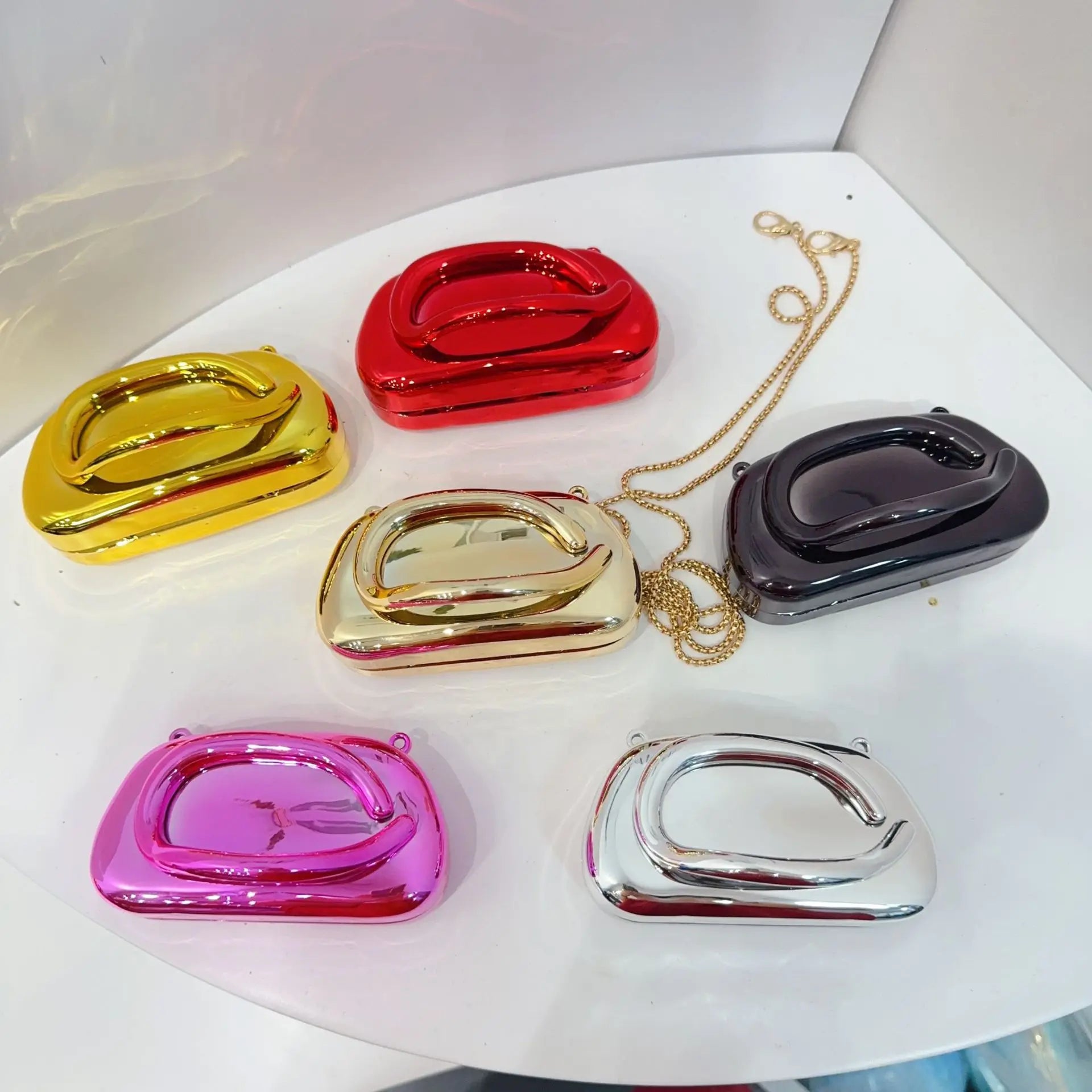 Mini Gold Acrylic Metal Closure Box Clutch Bag Women Evening Wedding Party Cute Purse Handbags Silver 2025 Spring New Fashion