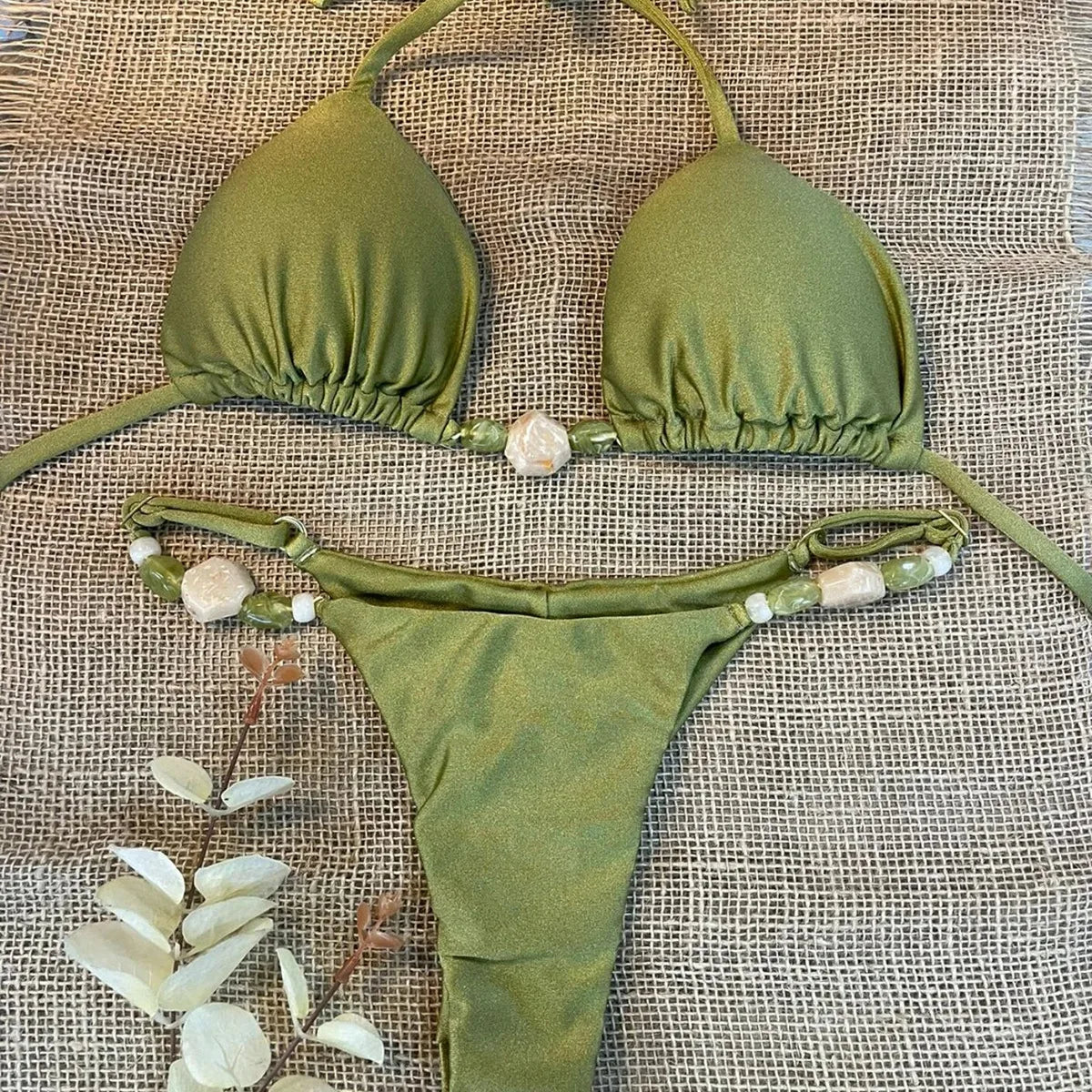 2025 New Bikini Sexy Bikini Solid Color Split Women's Swimsuit Wofashion.xyz