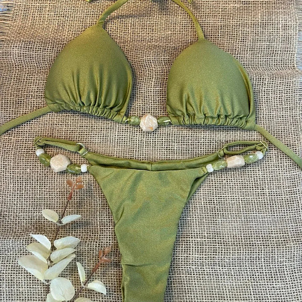 2025 New Bikini Sexy Bikini Solid Color Split Women's Swimsuit Wofashion.xyz