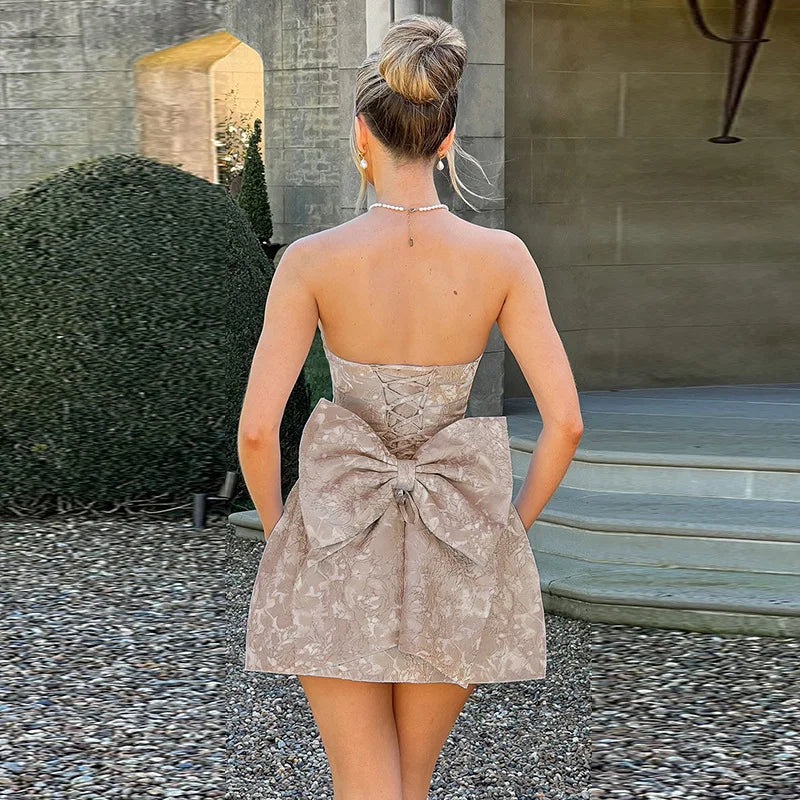 White Jacquard Pleated Evening Party Dress Women Robes Backless Elegant Sexy Dress Bodycon Summer Mini Dress Vestidos