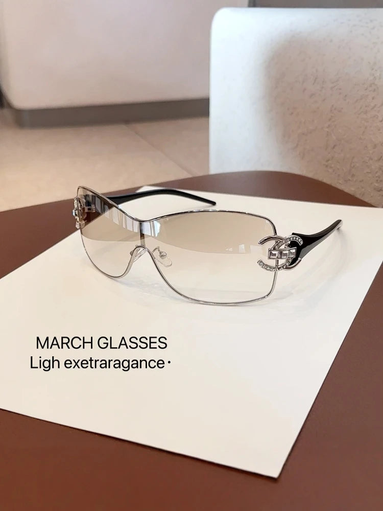 New Conjoined Luxury Women Sunglasses Oversized Woman Sun Glasses Black Eyewear Trendy Men Glass Lentes De Sol Mujer 2025