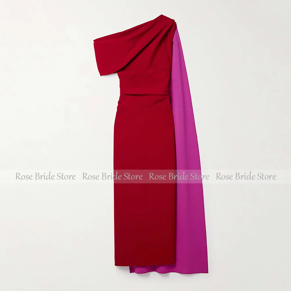 Elegant Evening Party Dresses for Women One Shoulder Column Cocktail Gowns Black Ankle Length Draped Maxi Cocktail Dress 2025