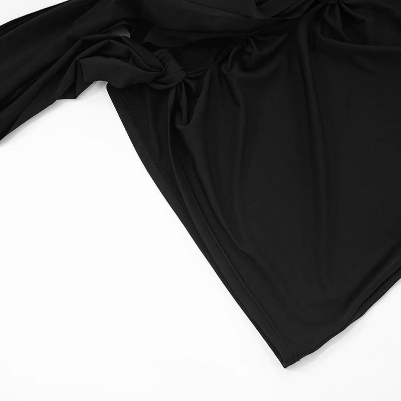 Mozision Off-shoulder Strapless Ruched Sexy Mini Dress Women Fashion Hollow Out Sleeveless Backless Draped Club Party Dresses