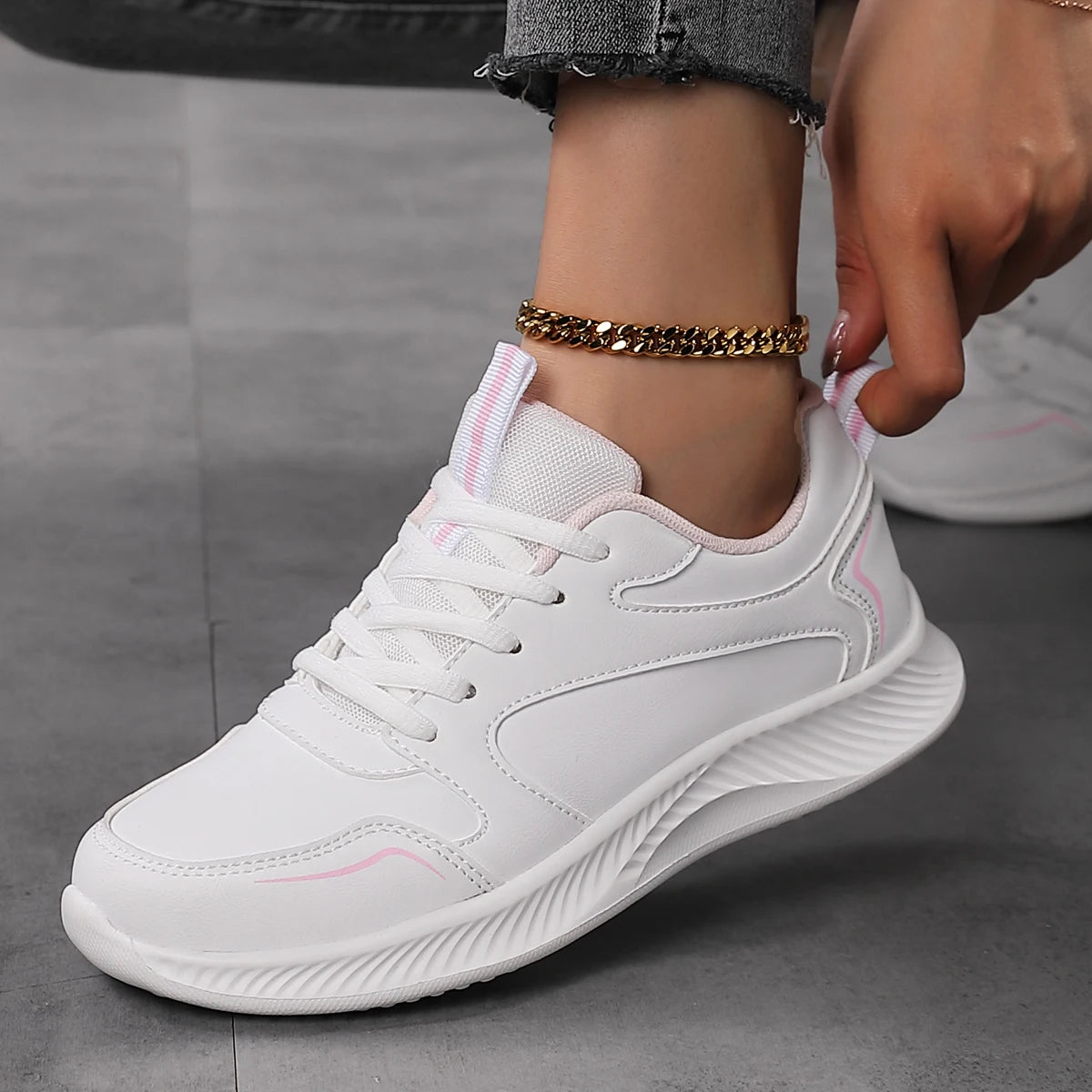 Woman Tennis Sneakers Fashion New Comfort Sports Board Shoes Casual Shoes Female Spring Summer Ladies Female Women Shoe PU Wofashion.xyz