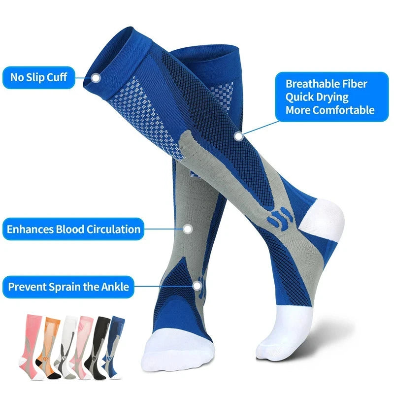 Running Compression Socks Stockings 20-30 mmhg Men Women Sports Socks for Nursing Rugby Marathon Cycling Football Varicose Veins Wofashion.xyz