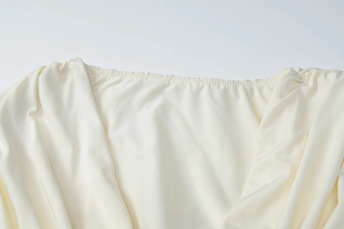 Dulzura 2025 Autumn Latest Fashion Sexy V-Neck Long Sleeve Ruched Slim Long Dress Women Casual Elegant Party Club Office Clothes