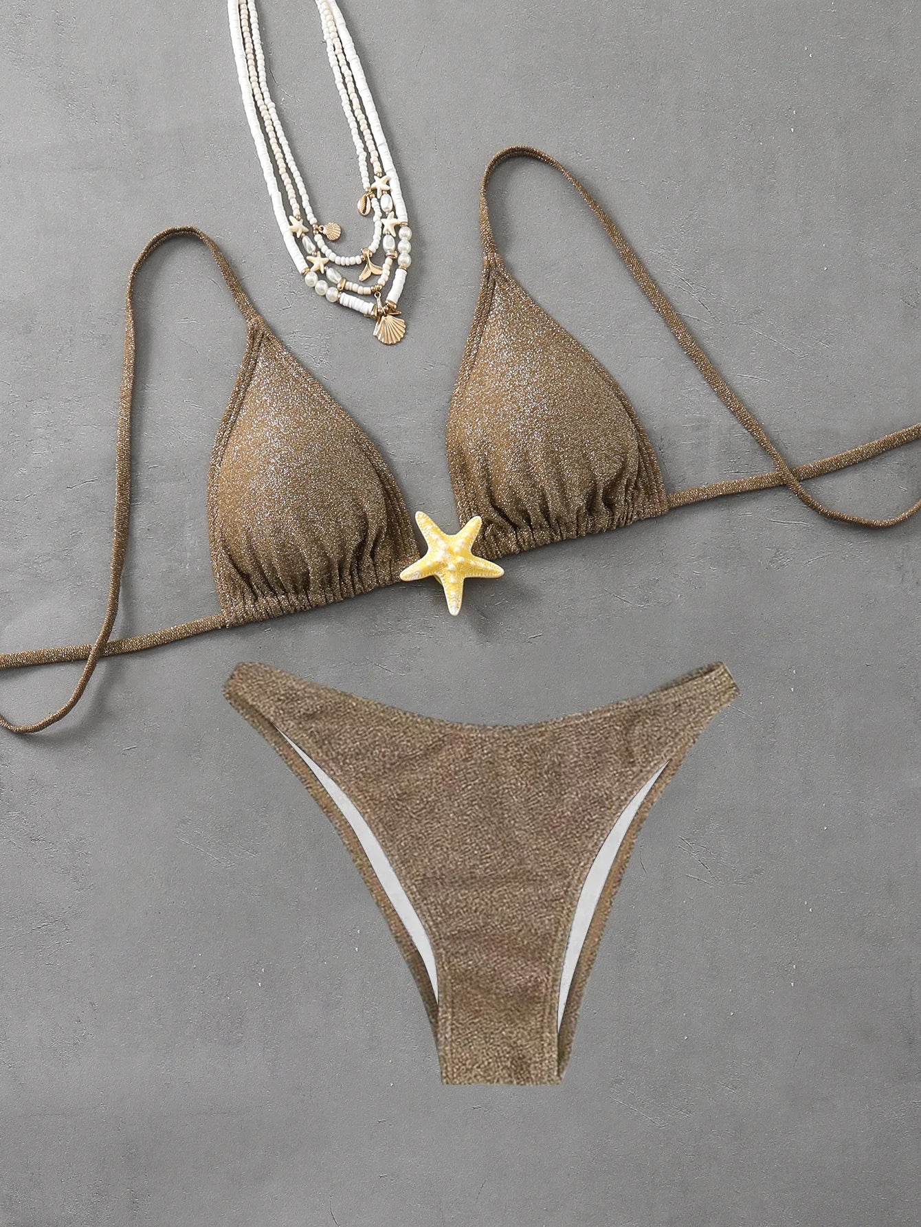 Summer New Lace-up Starfish Accessories Bikini Sexy Beach Split Swimsuit