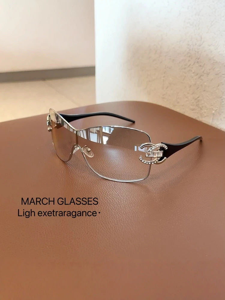 New Conjoined Luxury Women Sunglasses Oversized Woman Sun Glasses Black Eyewear Trendy Men Glass Lentes De Sol Mujer 2025