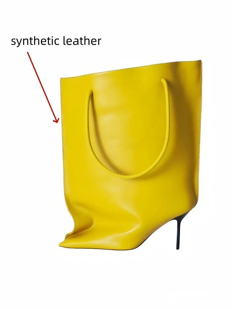 European and American Light Luxury Small Fragrance Fashion, Slim High Heels, Short Boots, Women's Sexy Big Tube Fashion Shoes