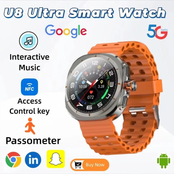 New Smart Watch Ultra 5GSmart Watch Android 1.508 Inch AMOLED Display 180 ° 8MP Rotating Camera GPS WiFi IP68 Waterproof Wofashion.xyz