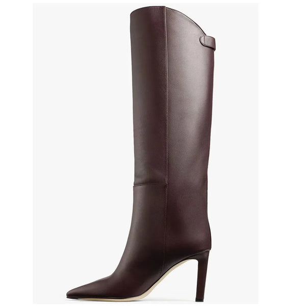 Women Knee High Long Boots for Woman's Pointed Toe Thin Heels Slip-On Fashion Botas Mujer 2025 Solid Color Autumn Winter Shoes Wofashion.xyz