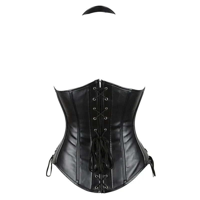 Steampunk Underbust Corset Vest Waist Cincher Vest Leather Bustier Top Sexy Women's Plus Size Gothic Punk Corselet