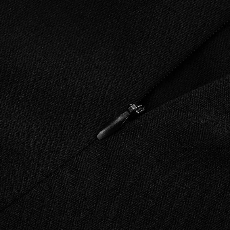 Mozision Hollow Out Long Sleeve Sexy Mini Dress Women Gown Elegant Winter New Half High Collar Metal Buckle Club Party Dresses