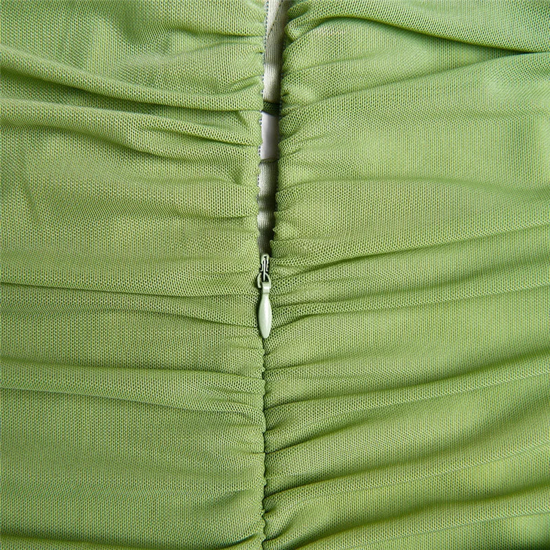 Mozision Hollow Out Backless Ruched Maxi Dress For Women Mesh Elegant Spaghetti Strap Sleeveless Bodycon Party Long Dress