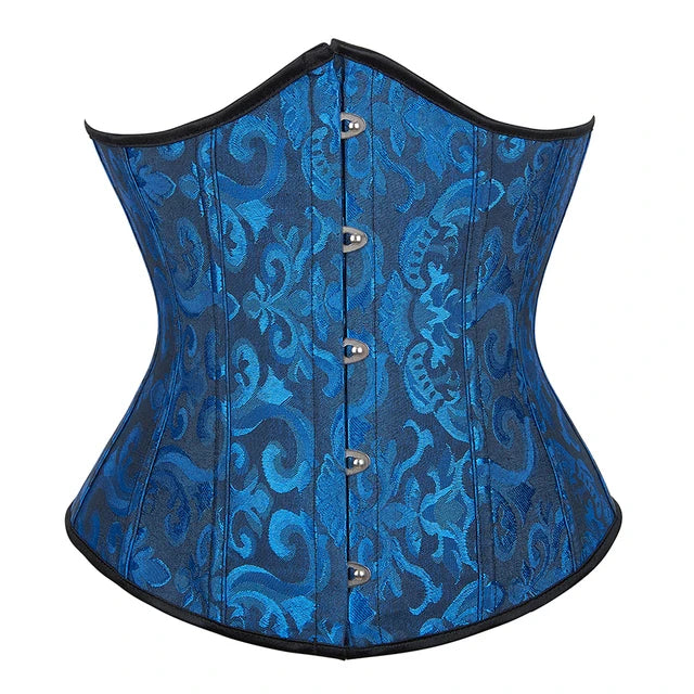 Women Gothic Sexy Satin Underbust Corset Bustier Waist Cincher Slimming Body Shaper Corselete Lingerie Plus Size Party Clubwear