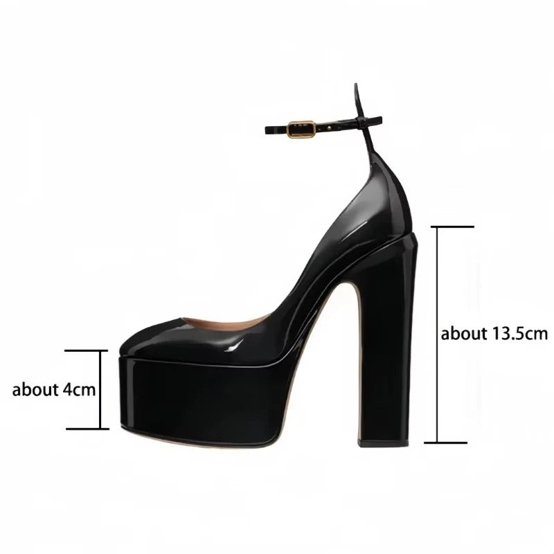 European and American Women's Niche Brand Fashion Sexy Runway Show Banquet Single Shoe Buckle with High Heels Sandals