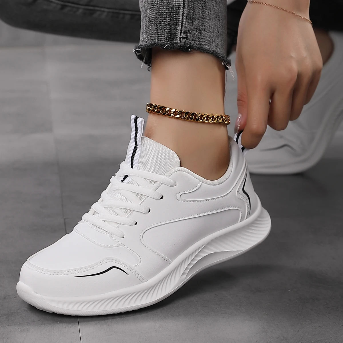 Woman Tennis Sneakers Fashion New Comfort Sports Board Shoes Casual Shoes Female Spring Summer Ladies Female Women Shoe PU