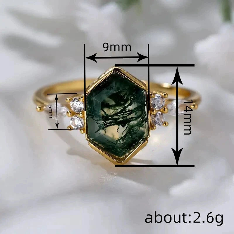 Luxury Geometric Resin Stone Wedding Bands Gold Color Female White Zircon Promise Engagement Rings For Women Jewelry