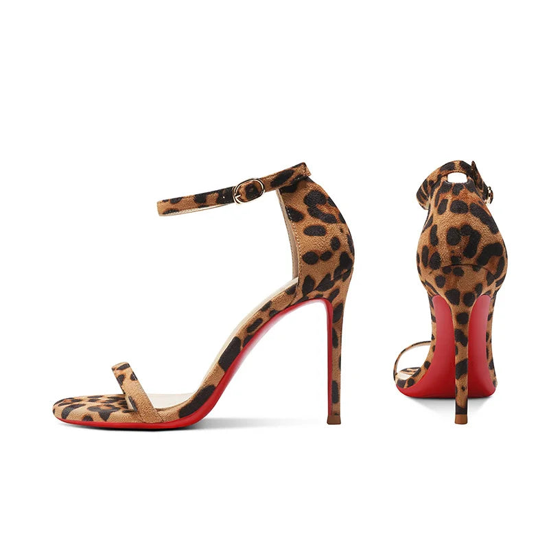 High heeled sandals for women in the summer of 2025, fashionable black, sexy, slim heel, straight buckle high-heeled shoes