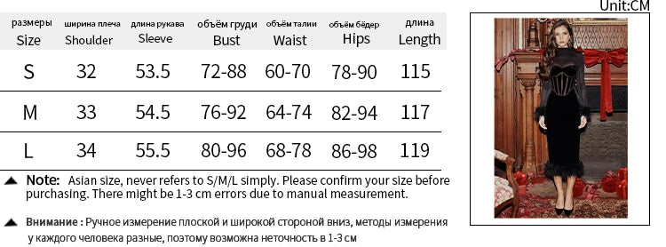 Mozision Elegant Feather Sexy Midi Dress For Women Black Fashion Sheer Long Sleeve Backless Bodycon Club Party Long Dress