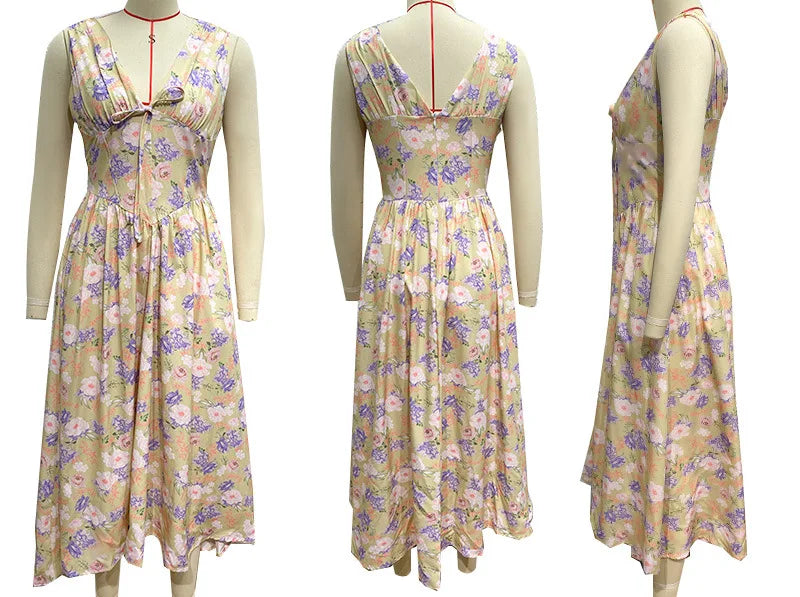 NIDANSSI White Pleated Lace Up Backless Holiday Casual Dress Women Elegant Sexy Dress Bodycon Midi Long Summer Dress Vestidos