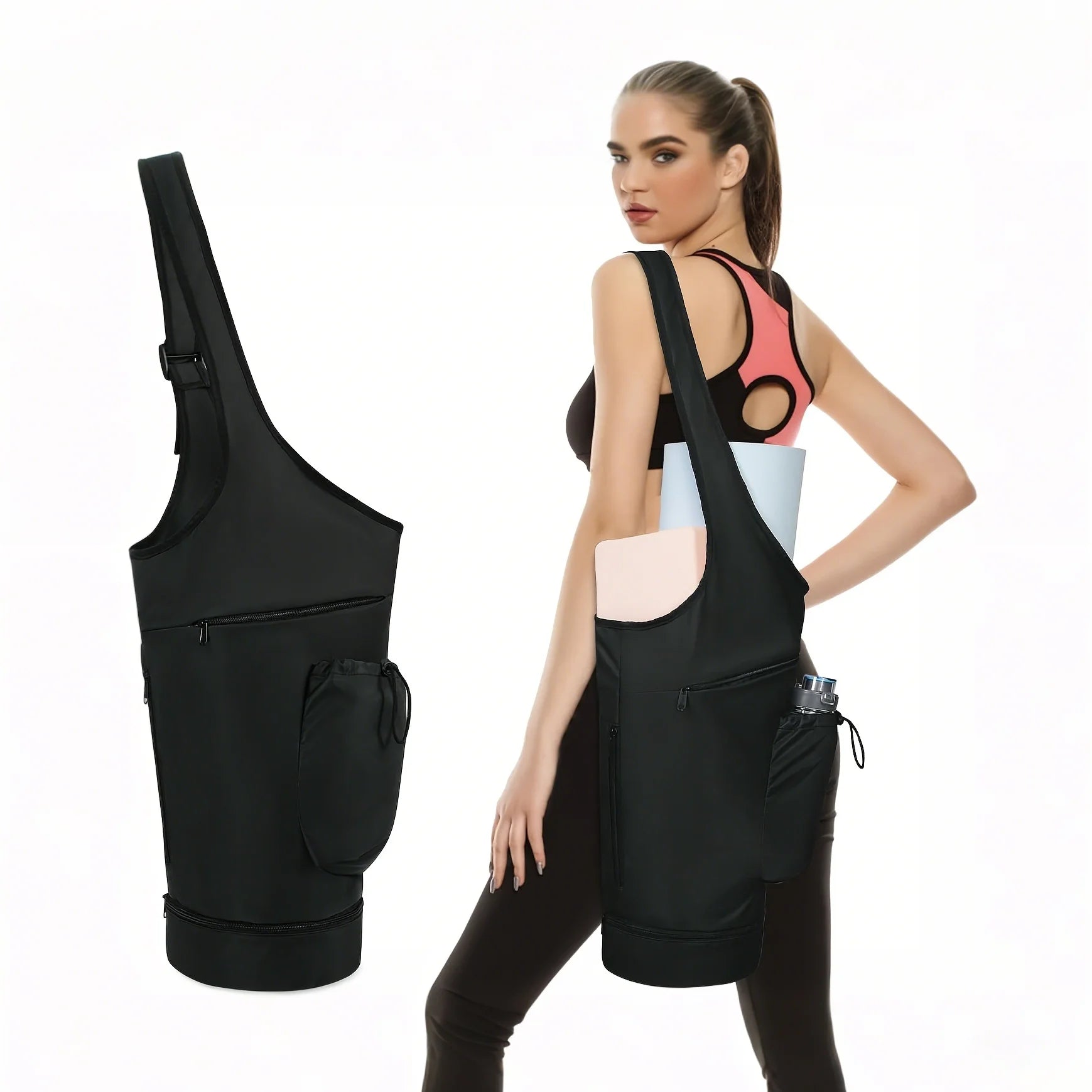 Yoga Mat Bag Сarrier - Multi-Functional Yoga Mat Carrier Bag with Water Bottle Pocket - Versatile Gym Yoga Mat Bags for Women
