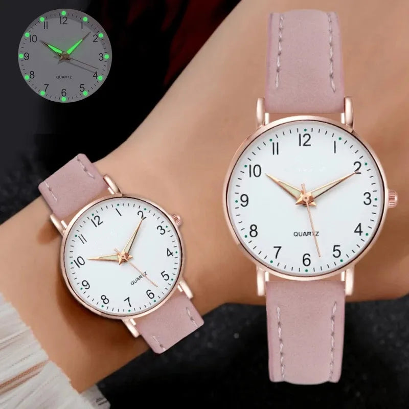 Reloj Mujer Fashion Watch For Women Leather Belt Watches Ladies Luxury Analog Quartz Luminous Wristwatch Clock Relogio Feminino Wofashion.xyz
