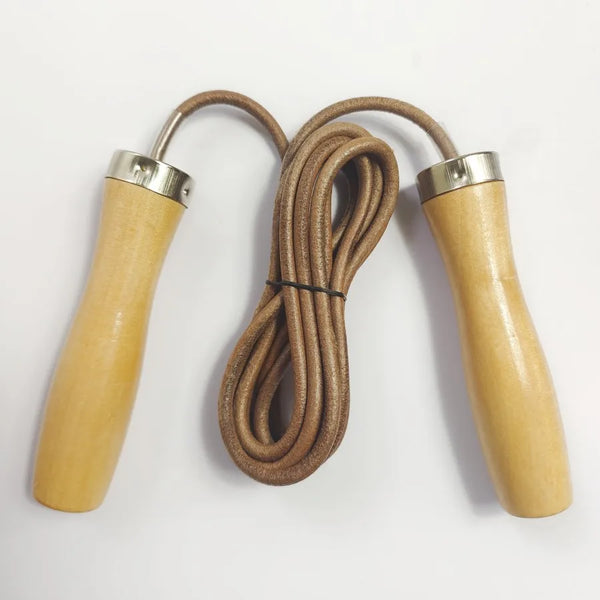 Jump Rope Professional Leather Ropes Rapid Speed Jumping Rope Wooden Handle Weighted Skipping Rope Gym Fitness Slim Body Wofashion.xyz