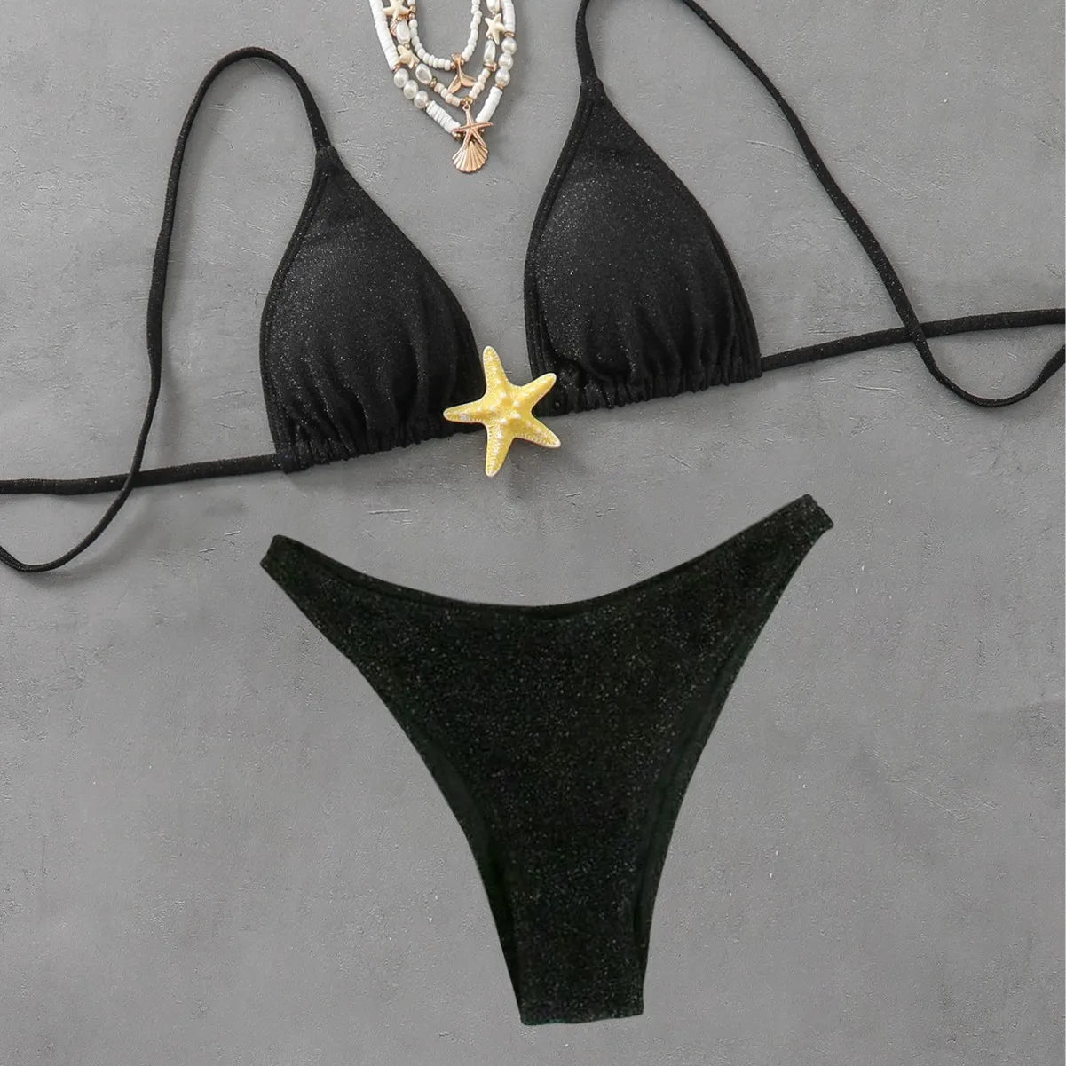 Summer New Lace-up Starfish Accessories Bikini Sexy Beach Split Swimsuit