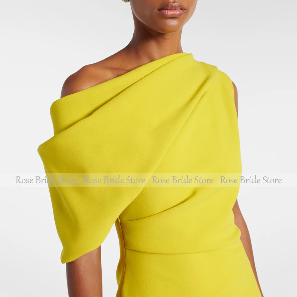 Elegant Evening Party Dresses for Women One Shoulder Column Cocktail Gowns Black Ankle Length Draped Maxi Cocktail Dress 2025