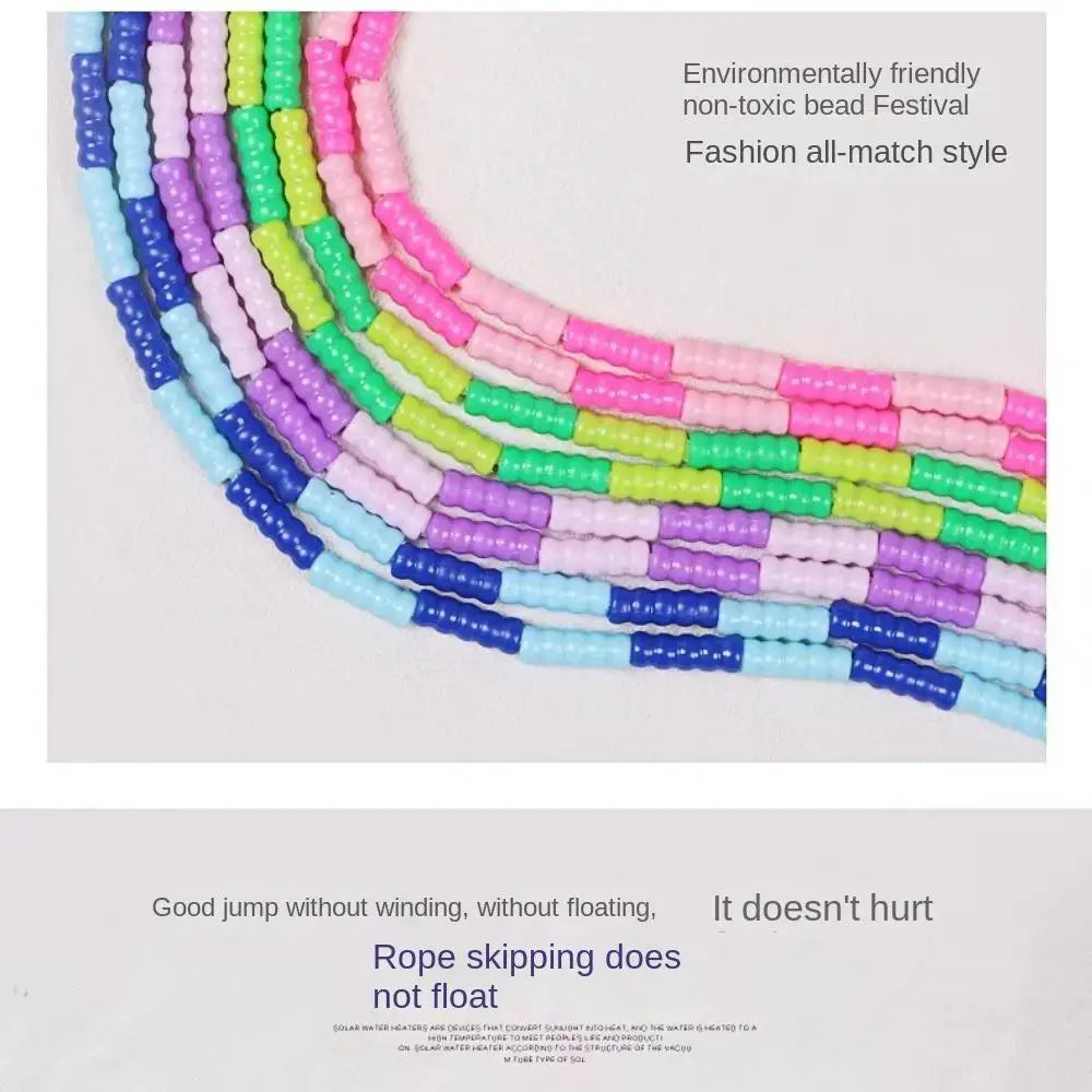 Adjustable Length Segmented Fitness Jump Rope No Knots Soft Bead Soft Bead Skipping Rope Anti-Skid Slim Body Jumping Rope