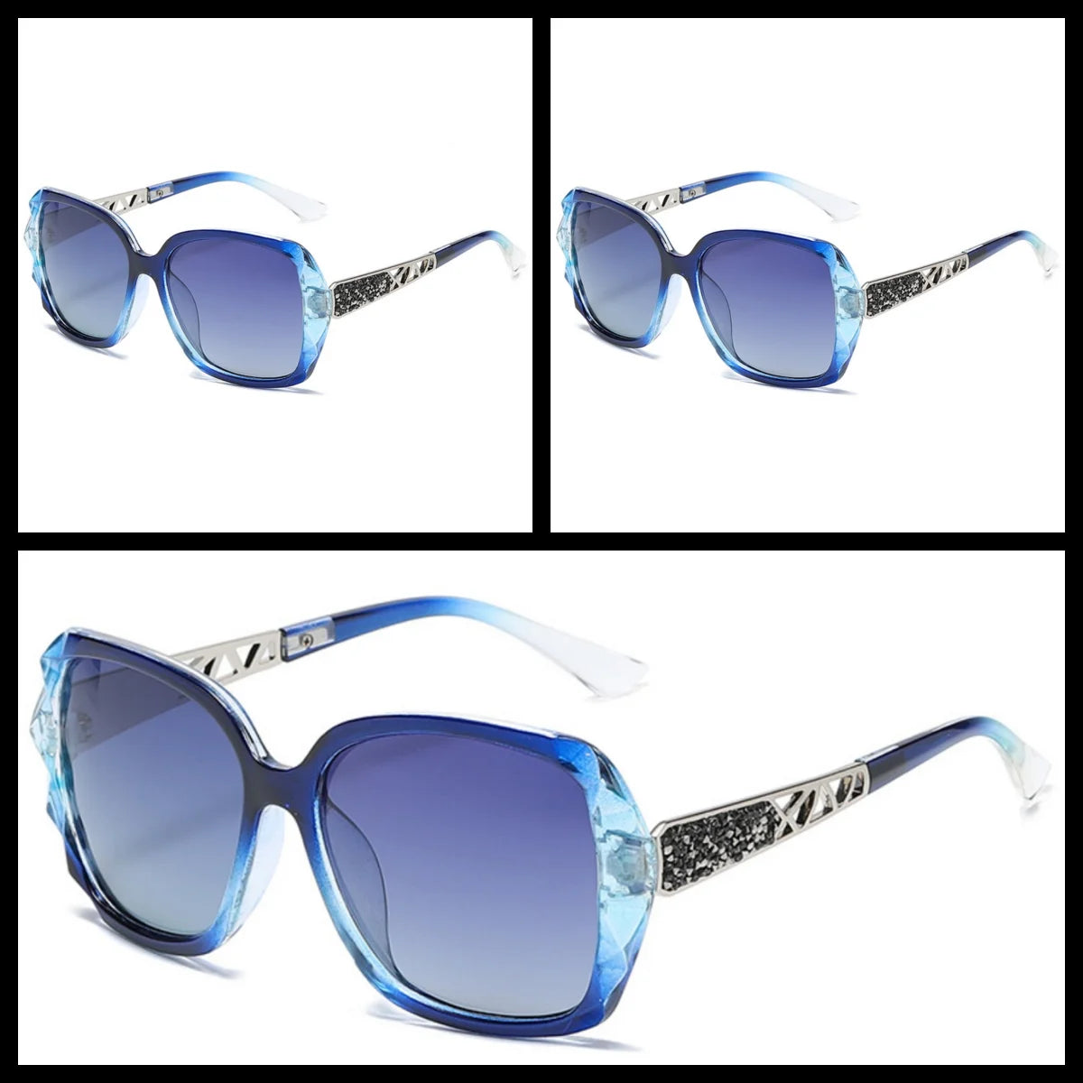 New Ladies' Sunglasses with High Sense and Diamond-encrusted Sunglasses Protect against Ultraviolet Rays in Summer.