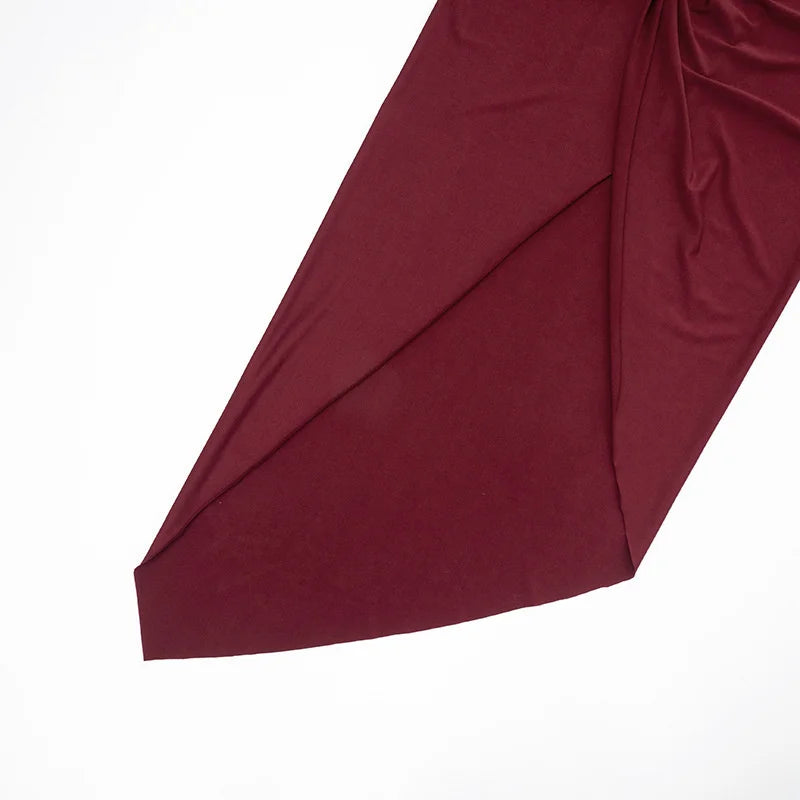 Mozision Long Sleeve Thigh High Split Sexy Maxi Dress Women Gown Elegant O Neck Draped Ruched Bodycon Club Party Long Dresses