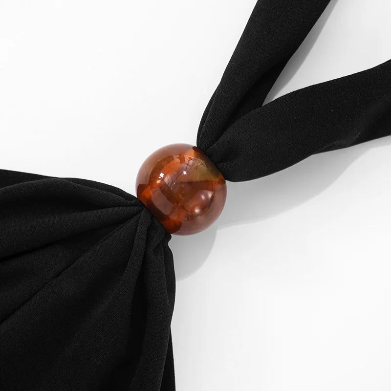 Mozision Halter Off-shoulder Sexy Mini Dress Women Black Summer Fashion Solid Sleeveless Backless Beach Club Party Dresses