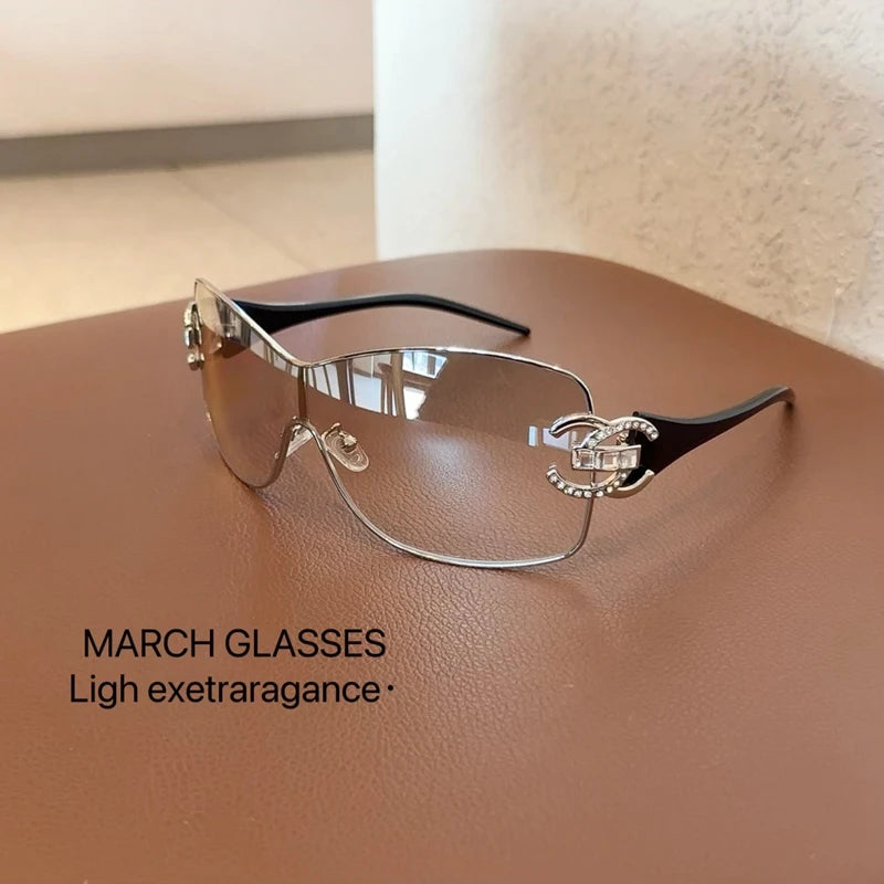 New Conjoined Luxury Women Sunglasses Oversized Woman Sun Glasses Black Eyewear Trendy Men Glass Lentes De Sol Mujer 2025