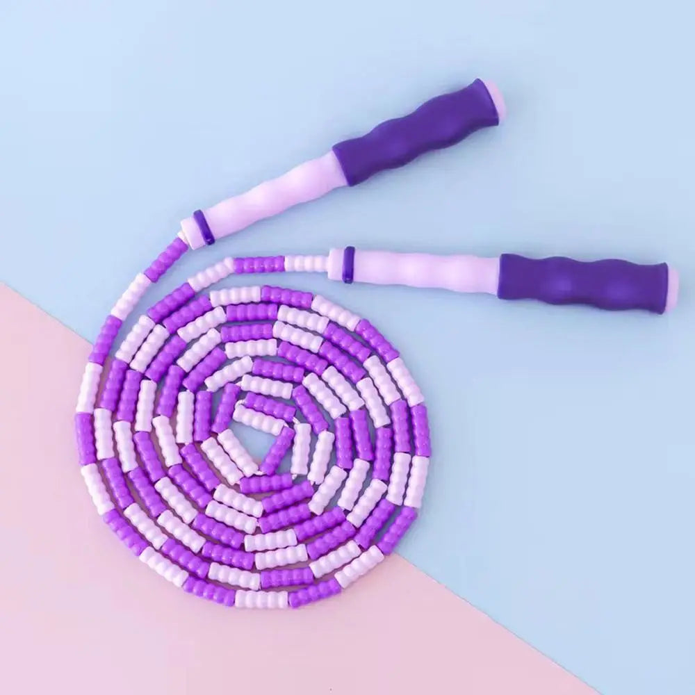 Adjustable Length Segmented Fitness Jump Rope No Knots Soft Bead Soft Bead Skipping Rope Anti-Skid Slim Body Jumping Rope