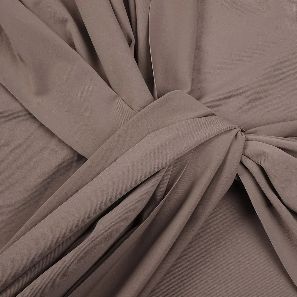 Sexy Elegant Party Dress Women White Long Sleeve Pleated Midi Dress for Evening Dinner Club