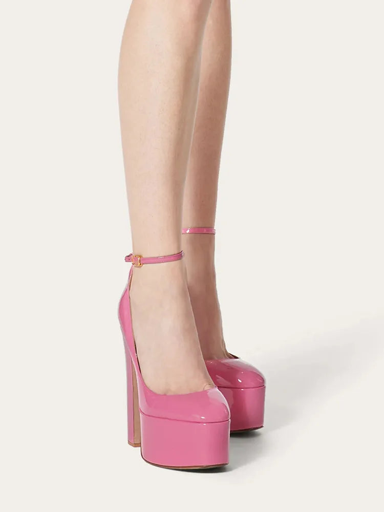 European and American Women's Niche Brand Fashion Sexy Runway Show Banquet Single Shoe Buckle with High Heels Sandals