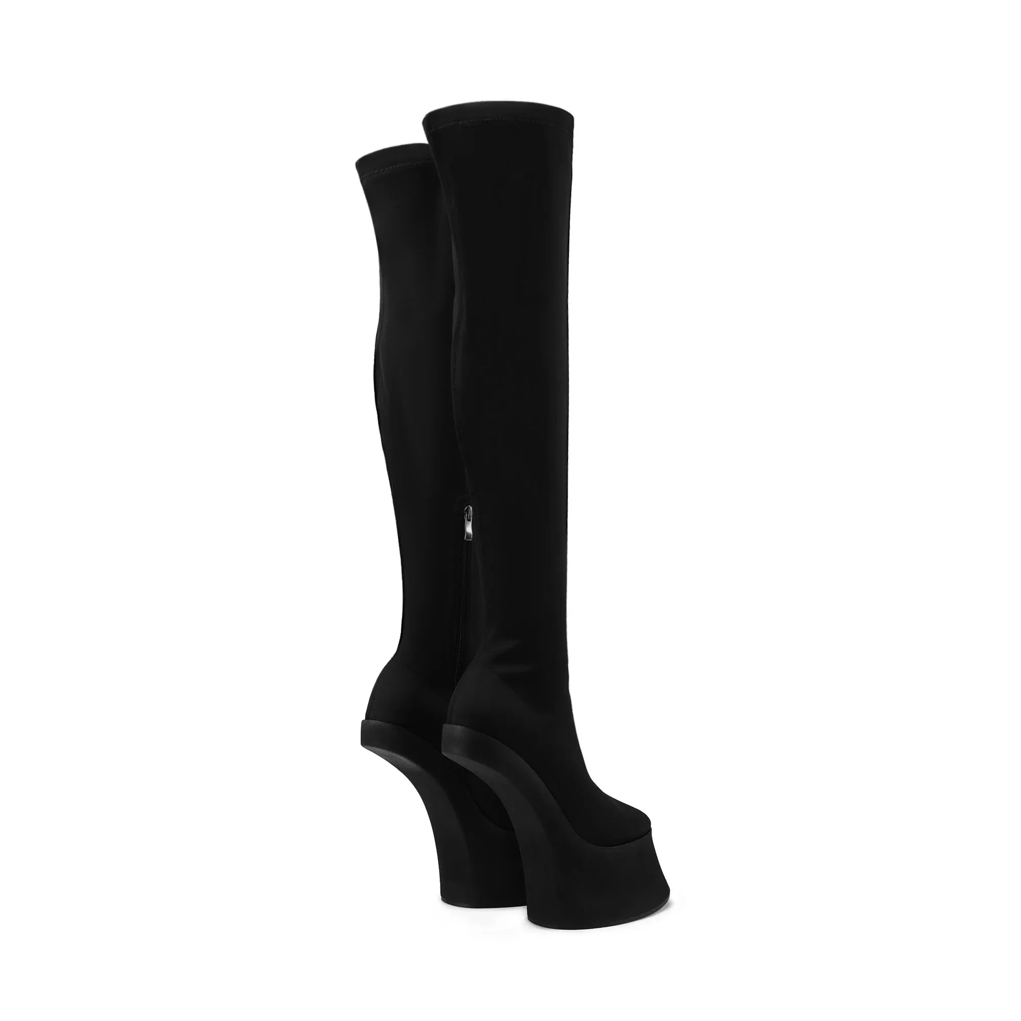 2025 European and American women's fashion opposite sex tailless design dance runway short bootswith side zipper knee high boots