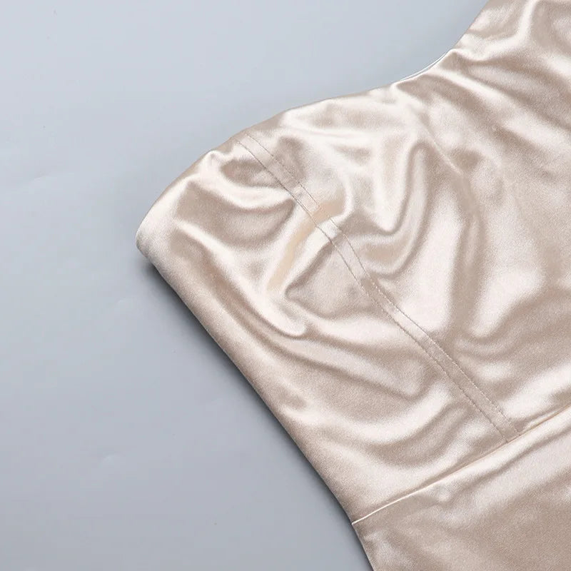 NIDANSSI 2025 Strapless Backless Backless Evening Party Dress Women Ruffle Elegant Sexy Dress Bodycon Midi Summer Dress Vestidos