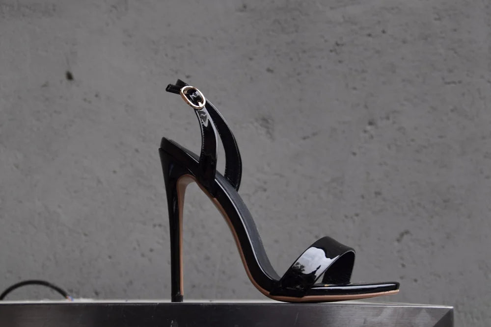 European and American Fashion Cross Tie Sandals, Women's Sexy One Line Strap Slim High Heels, Runway Shoes, Banquet Sandals