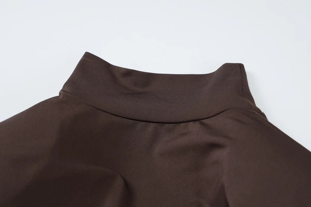 Tossy Fashion Pleated Bandage Long Dress For Women High Waist Slim Patchwork Long Sleeve Elegant Commute Women's Maxi Dress 2025